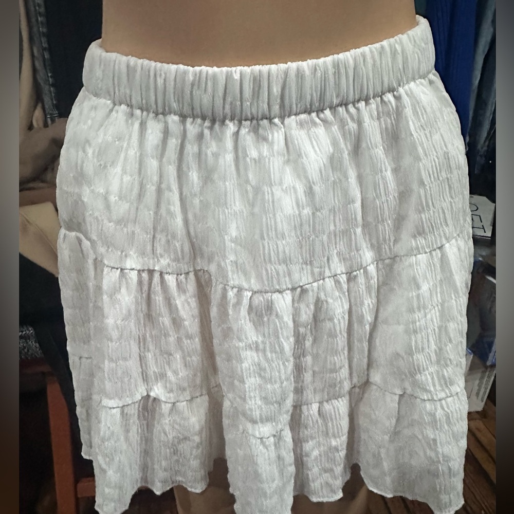 SHEIN White Textured Mini Skirt